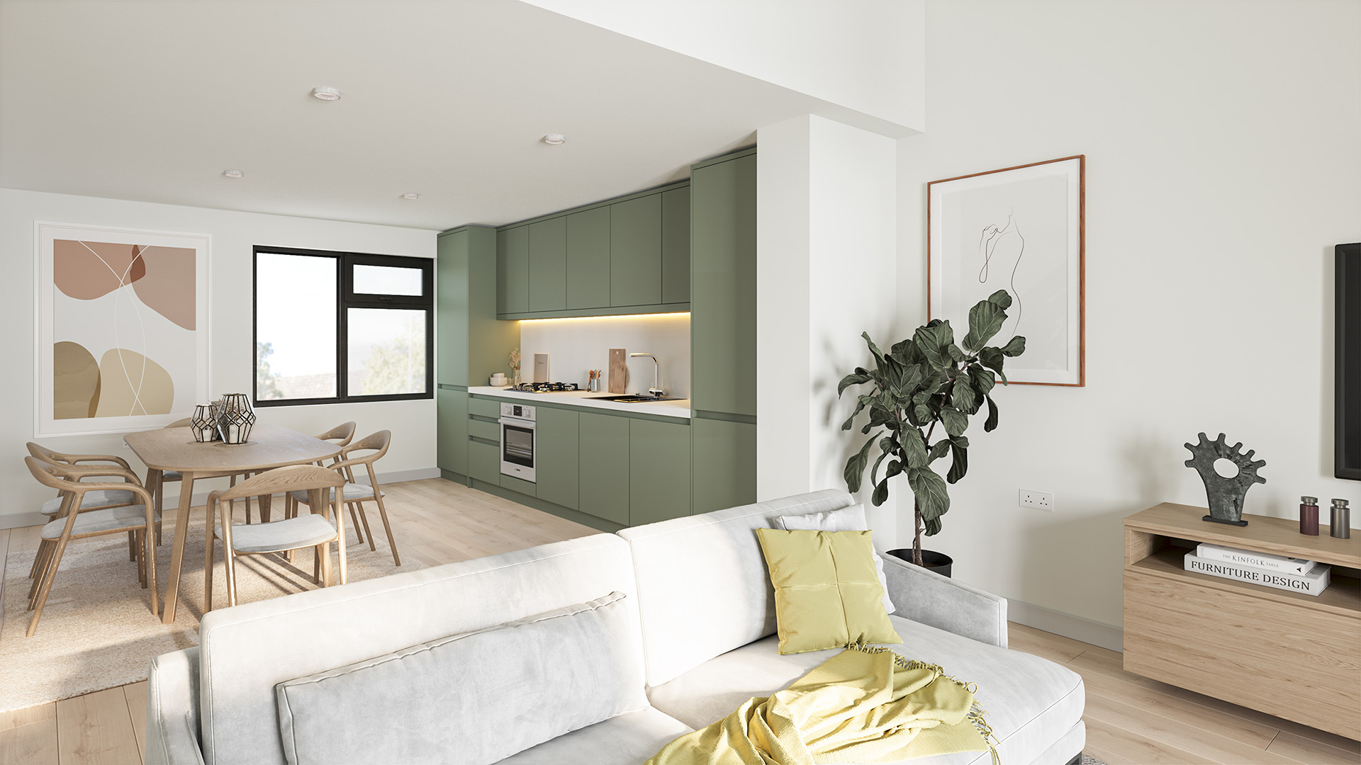 Dartmouth Place kitchen living